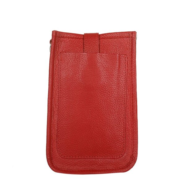 Leather Crossbody Red Phone Sling Wallet Bag–Small Shoulder  Bag for Daily Use - Picture 9 of 10